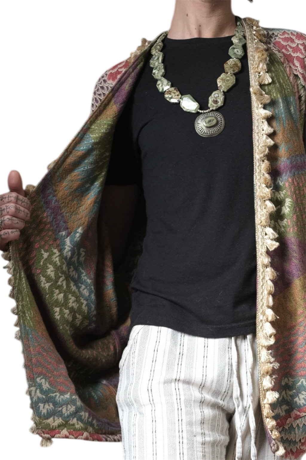 Woven Tasseled Short Aba