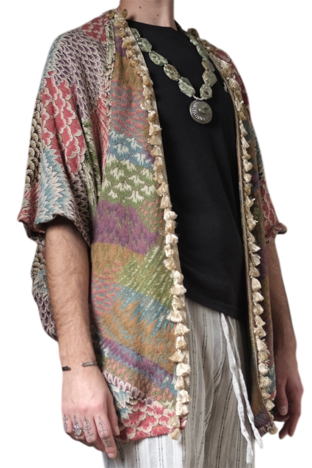 Woven Tasseled Short Aba